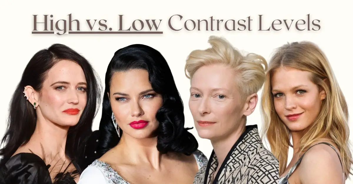 how to choose colors for a capsule wardrobe - high vs low contrast levels