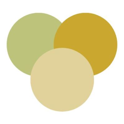 Olive green, mustard, camel