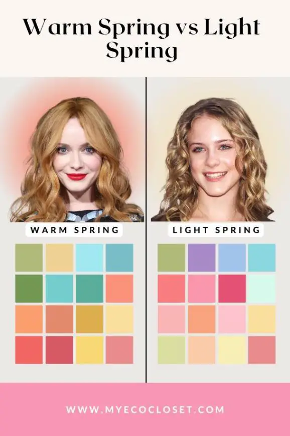 warm spring vs light spring palette and celebrities