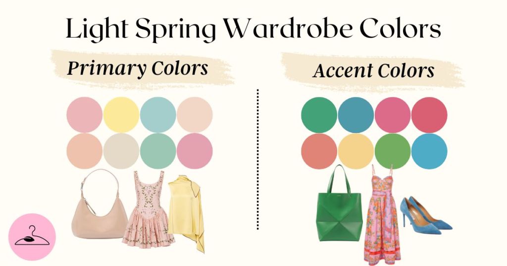 light spring wardrobe colors primary colors vs accent colors
